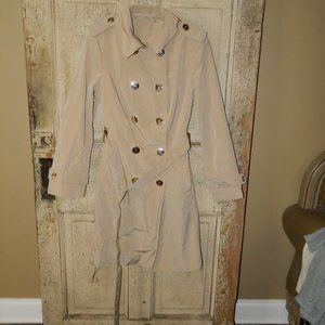 Calvin Klein Weather Rain Wind Long Trench Coat Womens Size L
